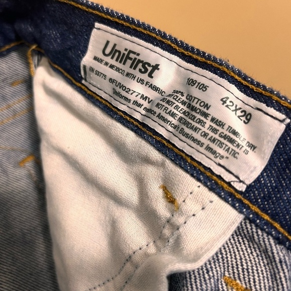 Men’s UniFirst Work Uniform Denim Jeans Size 42 X 29 Rugged Outdoor - Picture 4 of 7